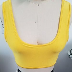 Yellow scoop neck bikini top